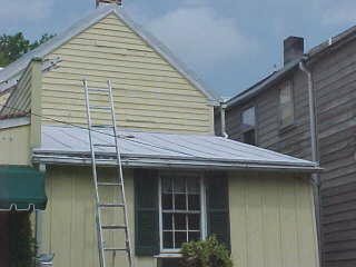 Setup behind the cottage for work over addition