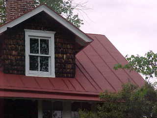 Closer view of panels after two coats of traditional red acrylic
