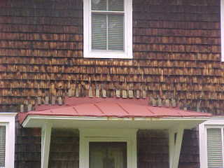 Frnt overhang also received same roof restoration work