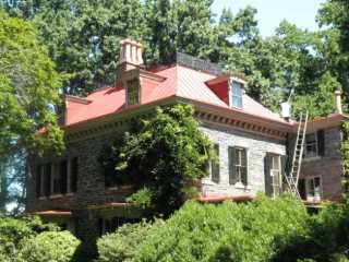Roof Menders' winter metal roof restoration project in Chestnut Hill, PA