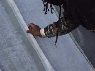 Roof Menders foundation work on the gutter area is completed