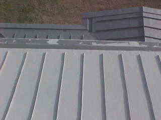Top view of panels ready for top coating