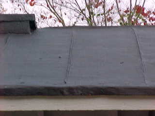 Closeup of fully reinforced standing seam panel roof